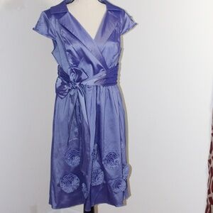 Adrianna Papell, Lavender Formal Cocktail dress with floral detailing.....
